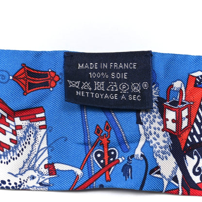 Hermes Silk La Folle Parade Twilly Bleu Gitane Rouge 4 of 6