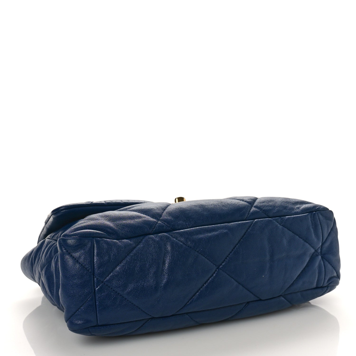 Chanel Goatskin Quilted Large Chanel 19 Flap Navy Blue 4 of 9