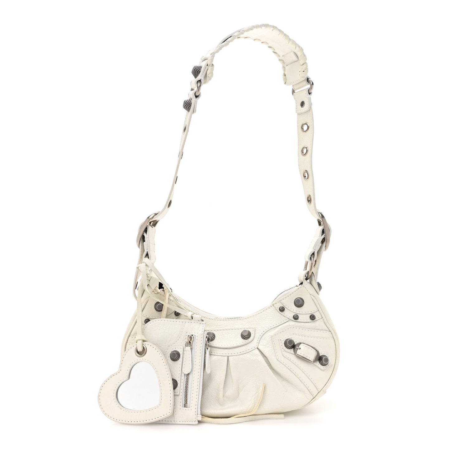 Agneau Arena Le Cagole Shoulder Bag XS Optic White