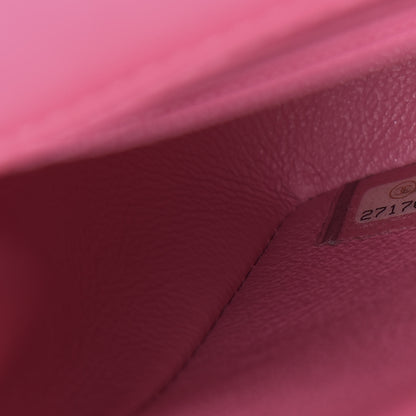 Chanel Lambskin Quilted Mini Rectangular Flap Dark Pink 9 of 11