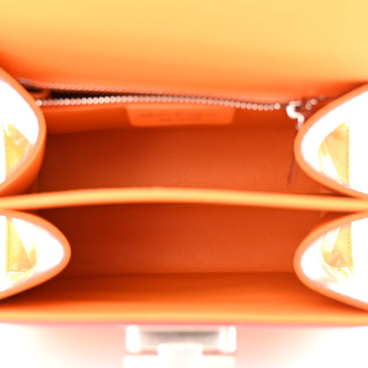 Salvatore Ferragamo Brushed Calfskin Airbrush Small Iconic Top Handle Bag Orange Multicolor 5 of 12