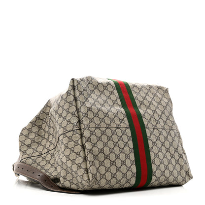 Gucci Tender GG Supreme Monogram Textured Dollar Calfskin Web Medium Jackie 1961 Crossbody Bag Beige Ebony New Acero 5 of 11