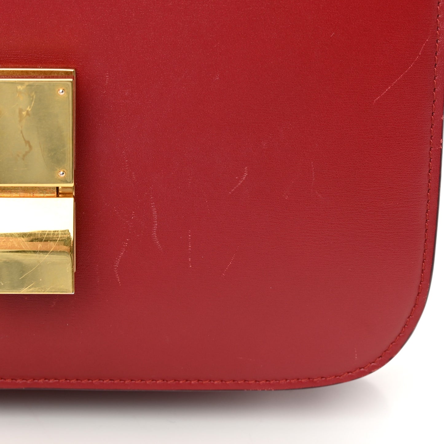 Box Calfskin Medium Classic Box Flap Bag Dark Brick