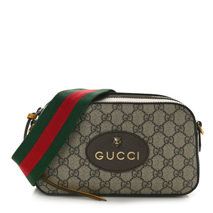 Gucci GG Supreme Monogram Web Neo Vintage Shoulder Bag Beige New Acero Crop 1 of 10