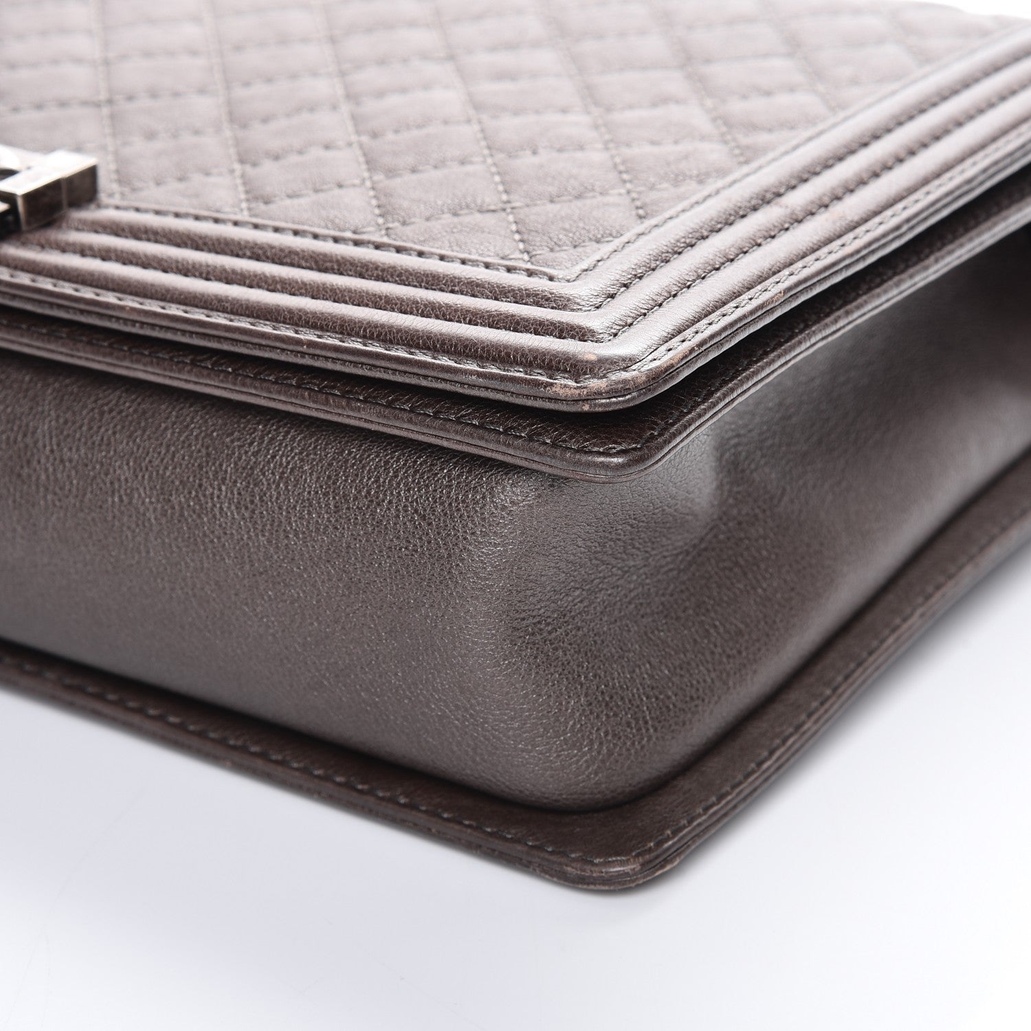Chanel Metallic Calfskin Quilted Large Boy Flap Dark Silver 8 of 12