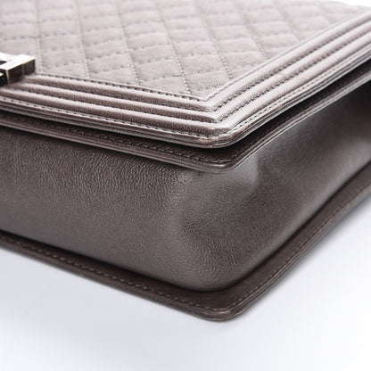 Chanel Metallic Calfskin Quilted Large Boy Flap Dark Silver 8 of 12