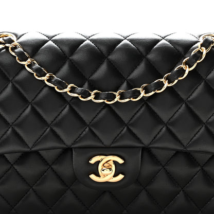 Chanel Lambskin Quilted Medium Double Flap Black 8 of 10