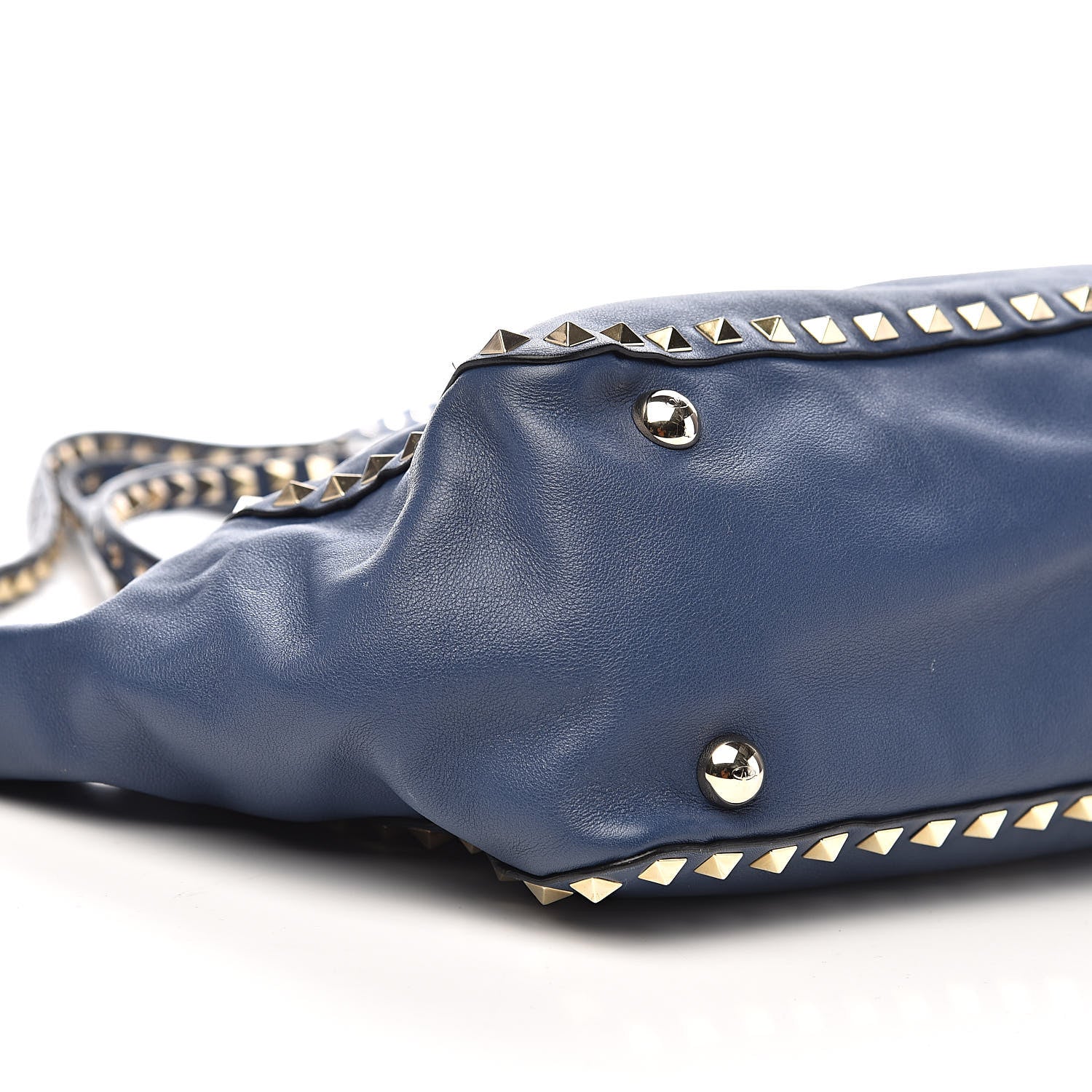 Valentino Garavani Vitello Small Rockstud Tote Indigo 10 of 12
