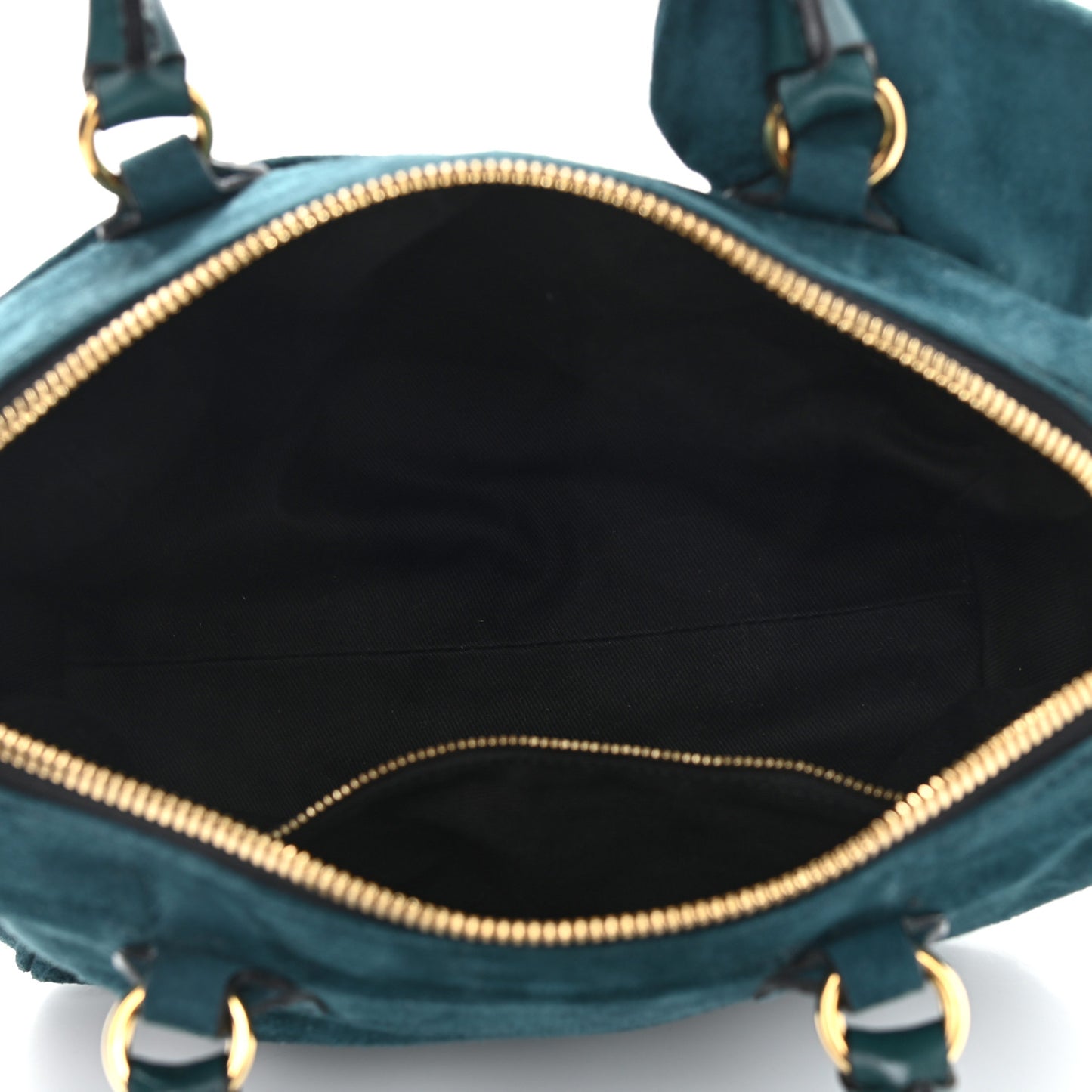 Suede Bow Boston Bag Green