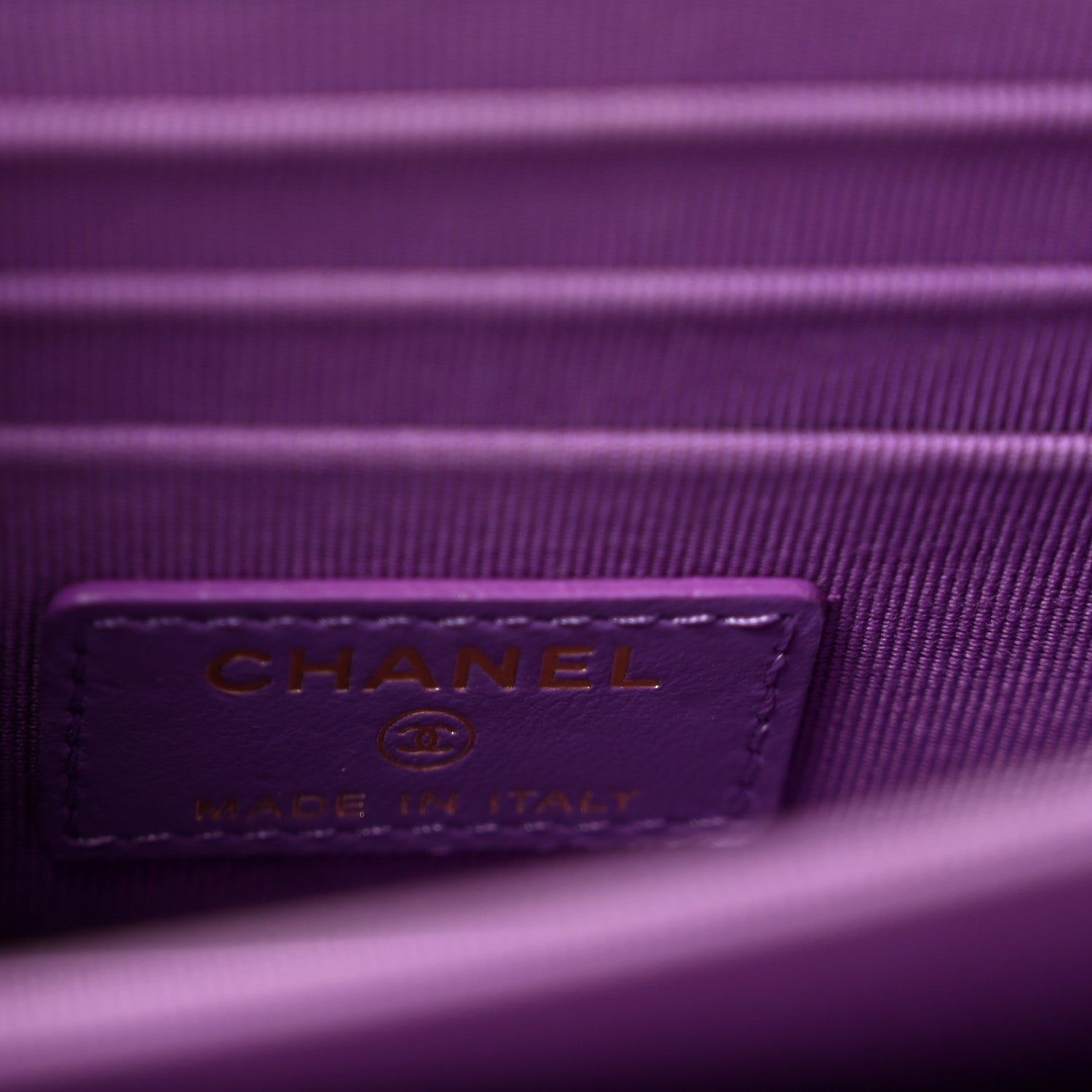 Chanel Lambskin Enamel Quilted Pending CC Clutch With Chain  Purple 6 of 13