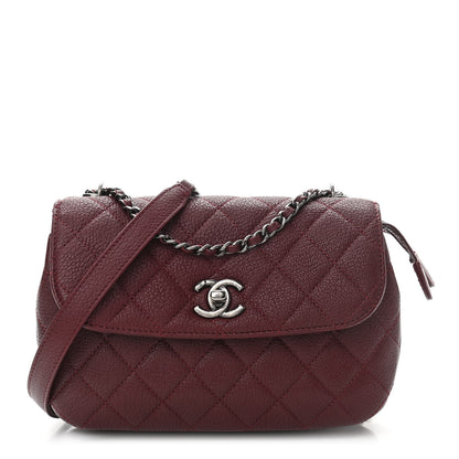 Chanel Goatskin Quilted CC Waiter Shoulder Bag Burgundy 1 of 10