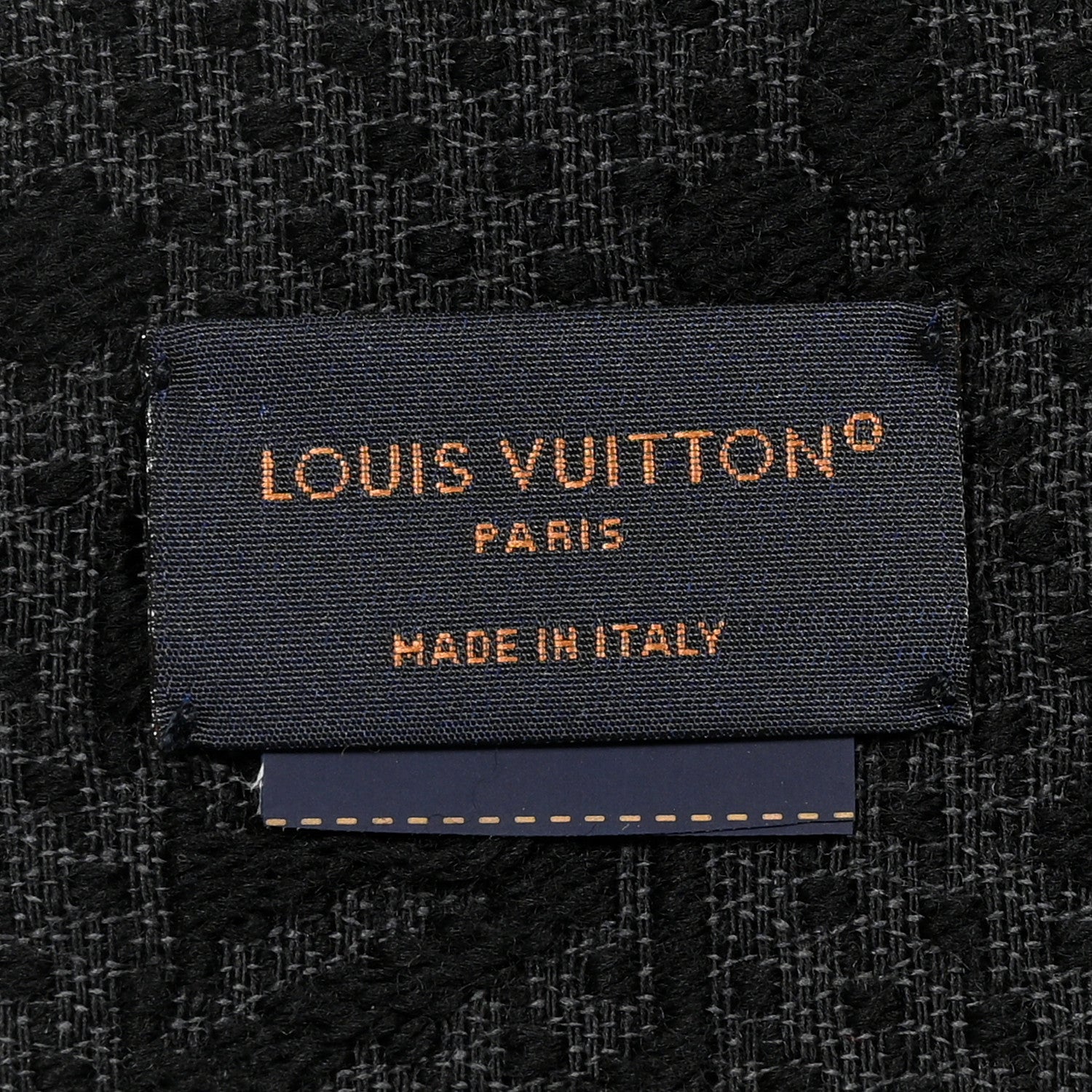 Louis Vuitton Wool Monogram Classic Scarf Black 3 of 3