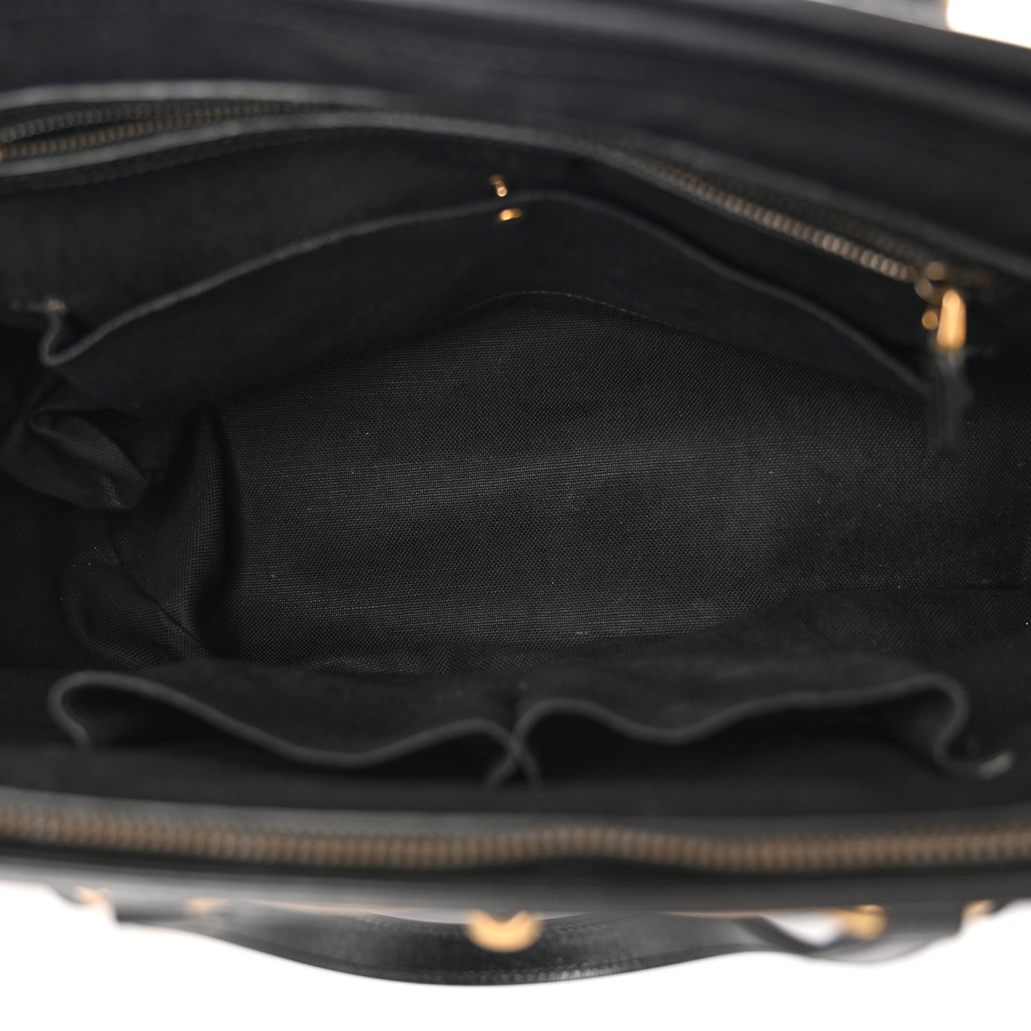 Textured Calfskin Large Bright Bit Tote Black