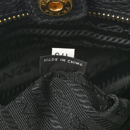 Prada Vitello Daino Large Double Zip Tote Black 6 of 10