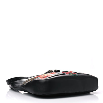 Gucci Calfskin Dog Embroidered Extra Large Dionysus Hobo Black 3 of 5