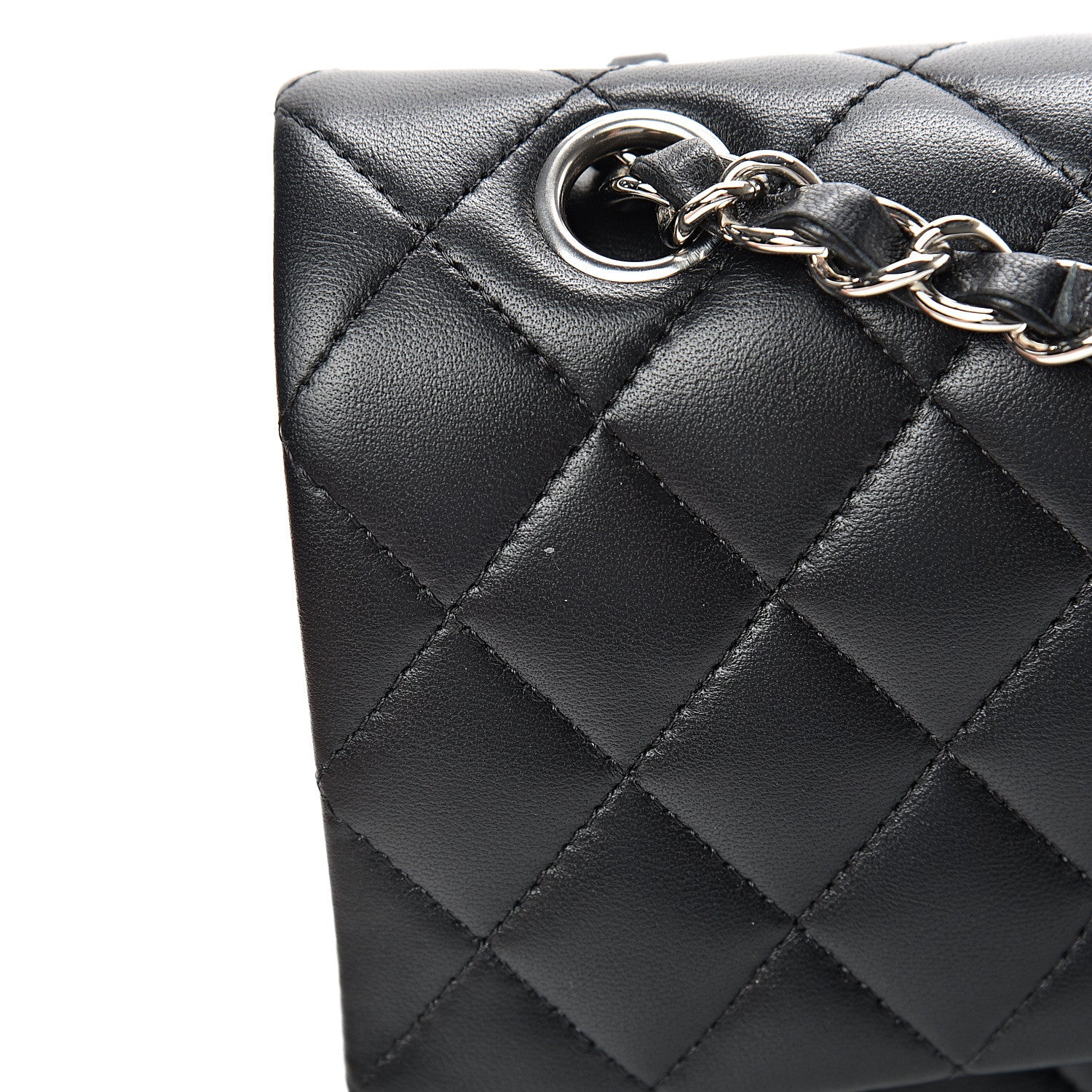 Chanel Lambskin Quilted Medium Double Flap Black 10 of 13