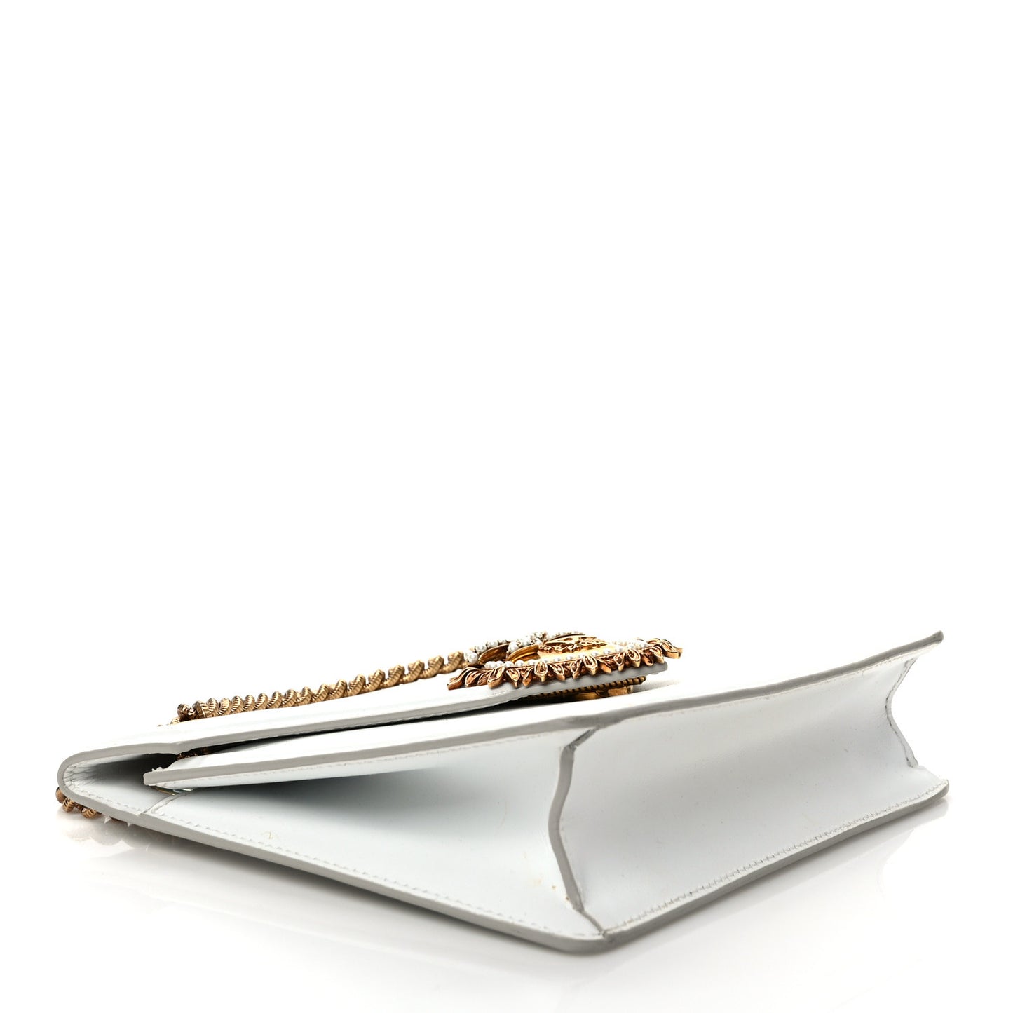 Smooth Calfskin Medium Devotion Crossbody Bag White