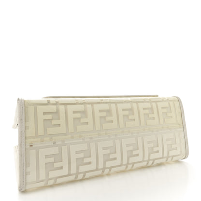 Fendi TPU FF Vitello Century Plexiglass Small Runaway Shopper Tote White 4 of 16