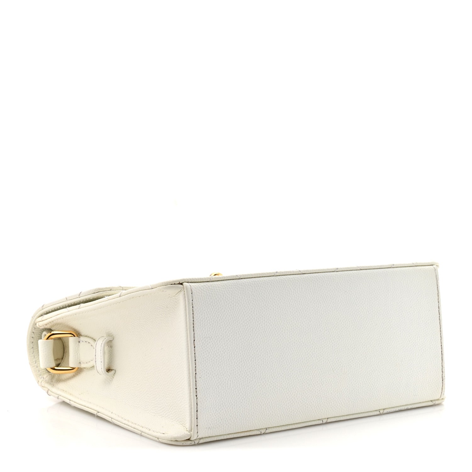 Chanel Caviar Diamond Stitched Square Flap Shoulder Bag White 4 of 15