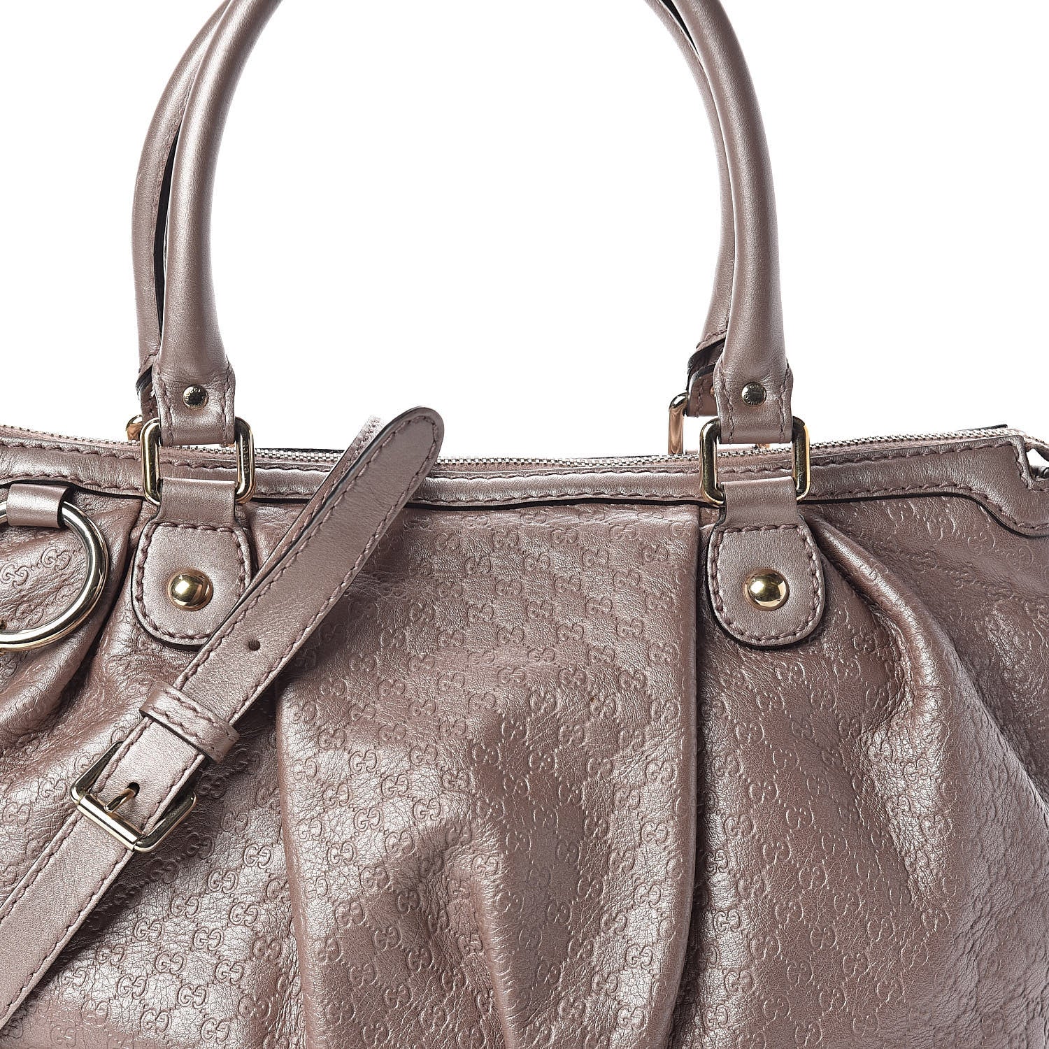 Gucci Metallic Microguccissima Medium Sukey Top Handle Bag Dark Cipria 9 of 11