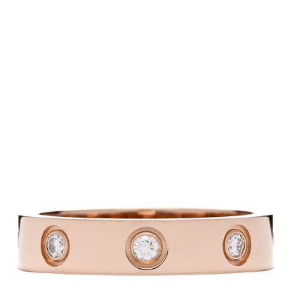Cartier 18K Pink Gold 8 Diamond 4mm LOVE Wedding Band Ring 49 5 2 of 3