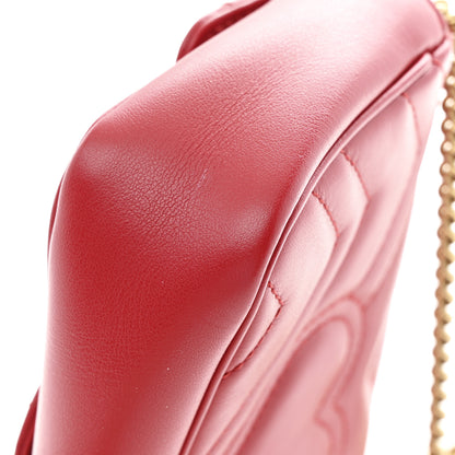 Gucci Calfskin Matelasse Super Mini GG Marmont Shoulder Bag Hibiscus Red 11 of 11