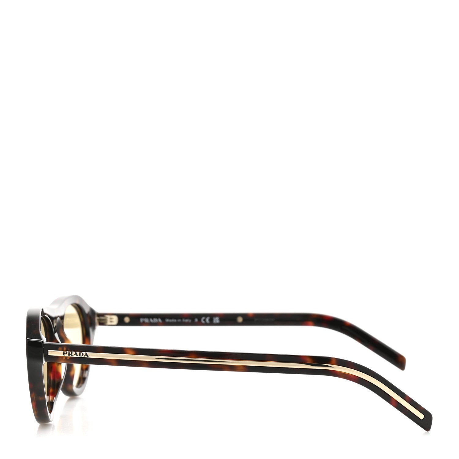 Prada Acetate Iconic Metal Plaque Sunglasses SPR B15 Chamomile 6 of 14