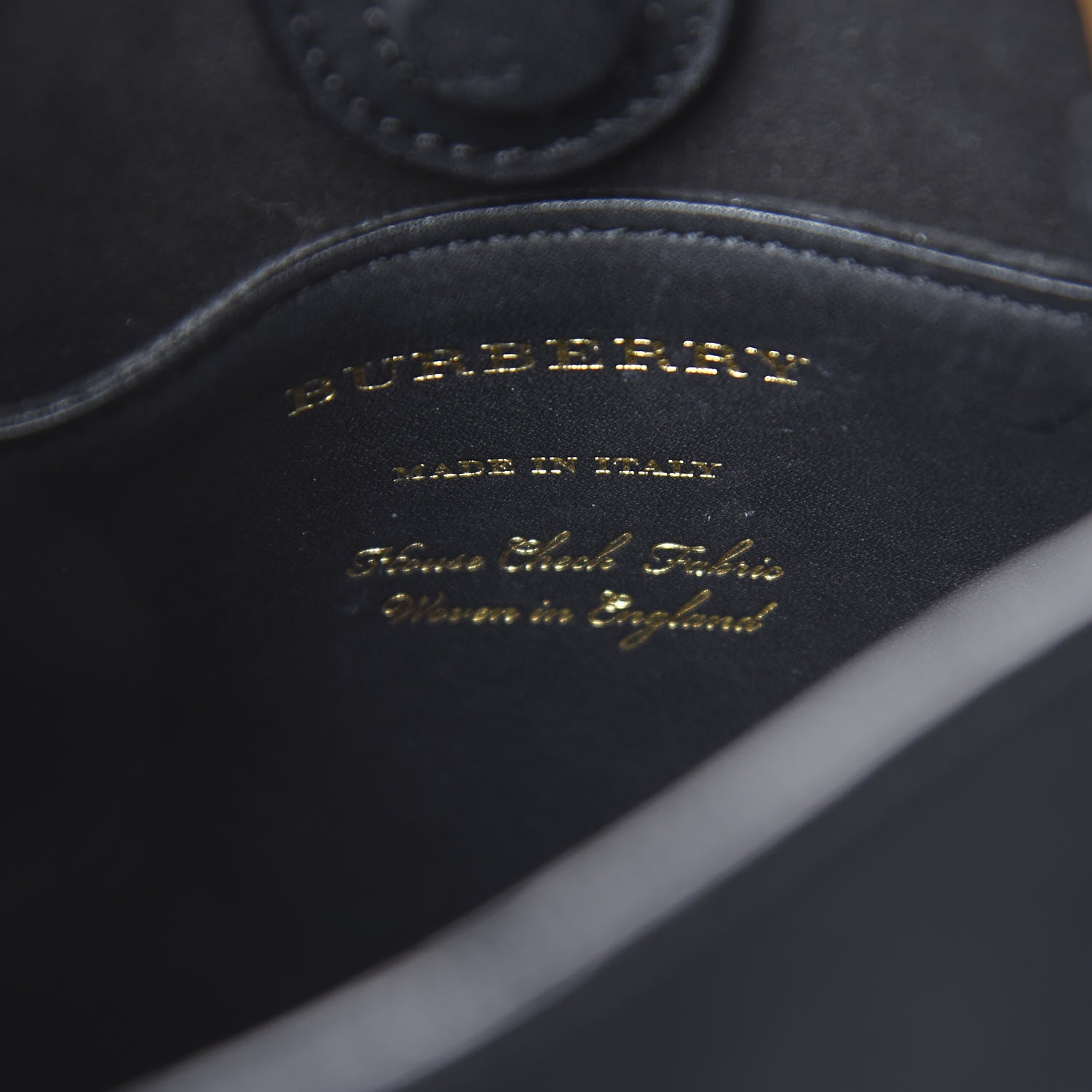 Burberry Canvas House Check Mini Bucket Bag Black 6 of 9