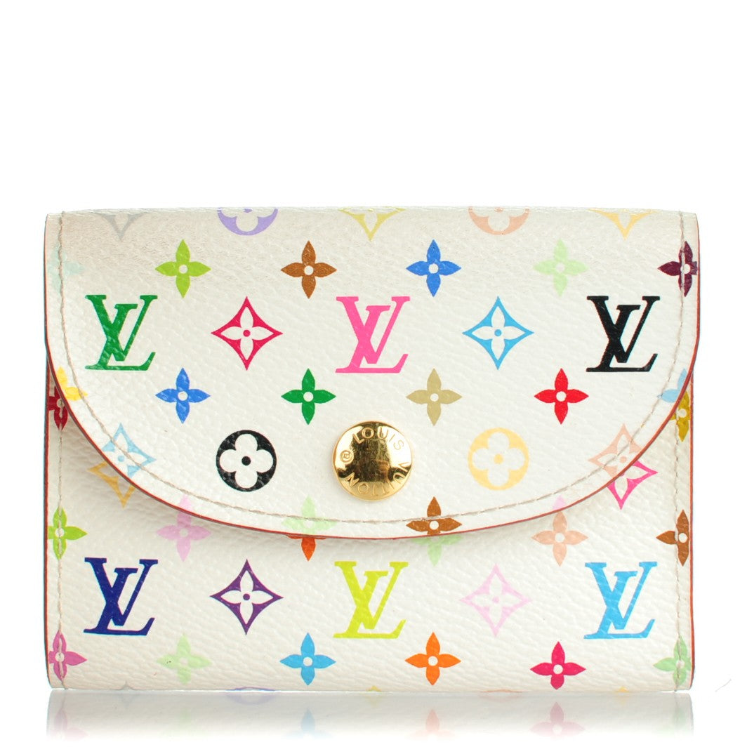 Monogram Multicolor Business Card Holder White