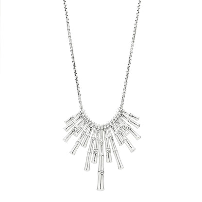 John Hardy Sterling Silver Bamboo Dangling Bib Necklace 1 of 6