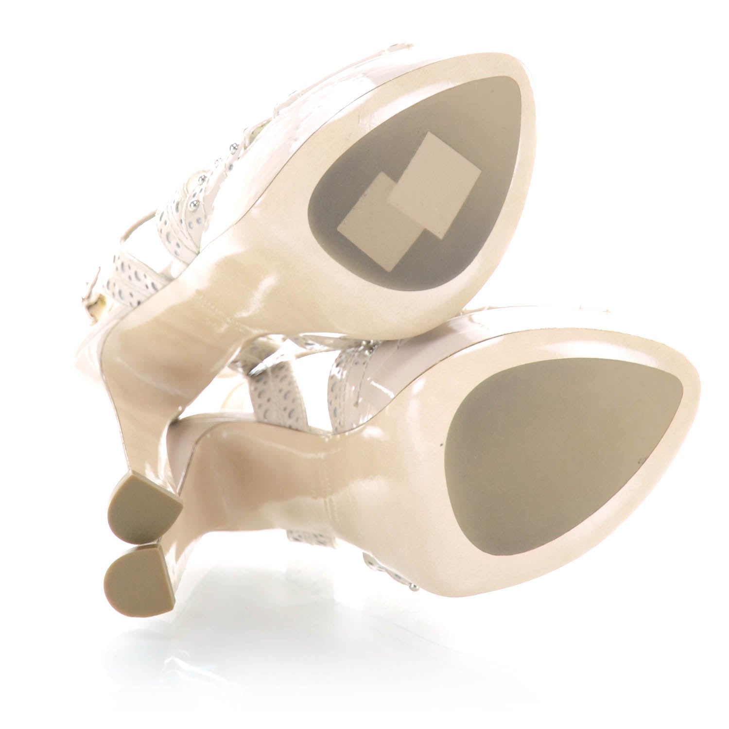 Miu Miu Patent Studded Platform Sandals 38 Rose 7 of 8
