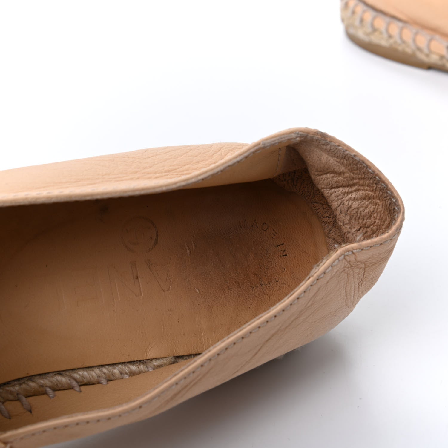 Chanel Lambskin CC Espadrilles 38 Beige Black 14 of 17