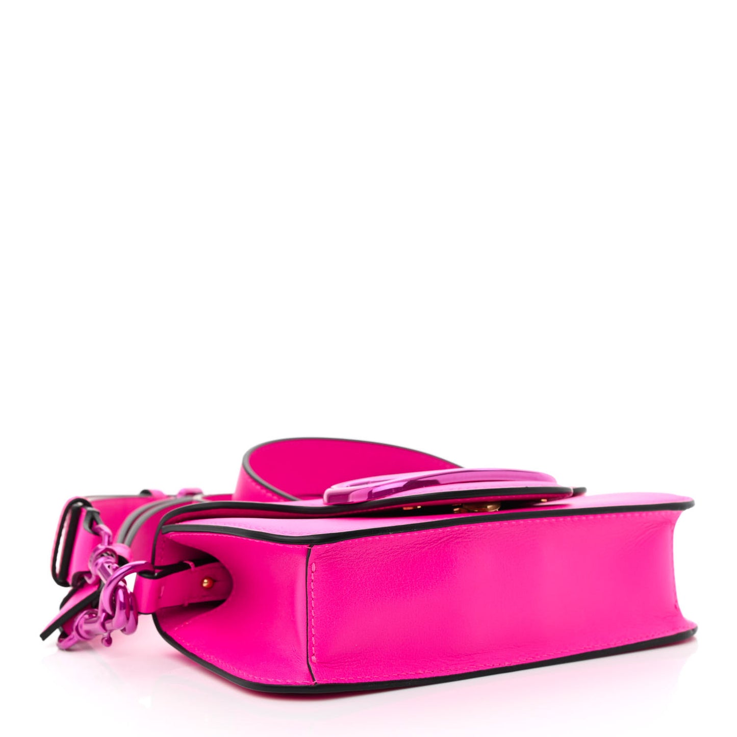 Calfskin Lacquer Monochrome Vlogo Mini Loco Crossbody Bag Pink PP