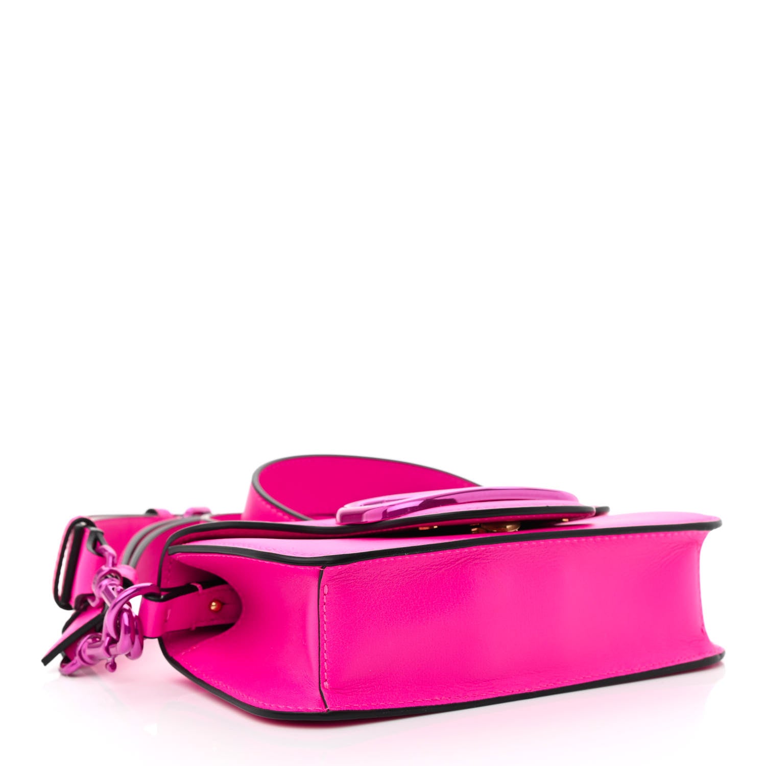 Valentino Garavani Calfskin Lacquer Monochrome Vlogo Mini Loco Crossbody Bag Pink PP 3 of 9