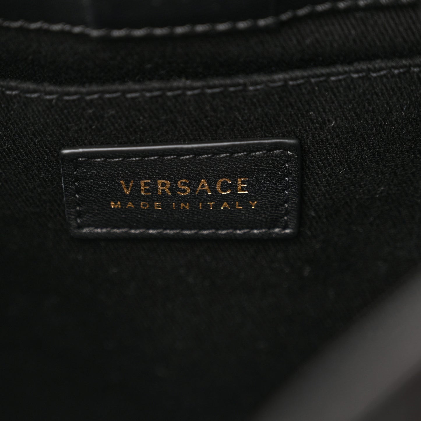 Calfskin Quilted Medusa Tribute Drawstring Backpack Black