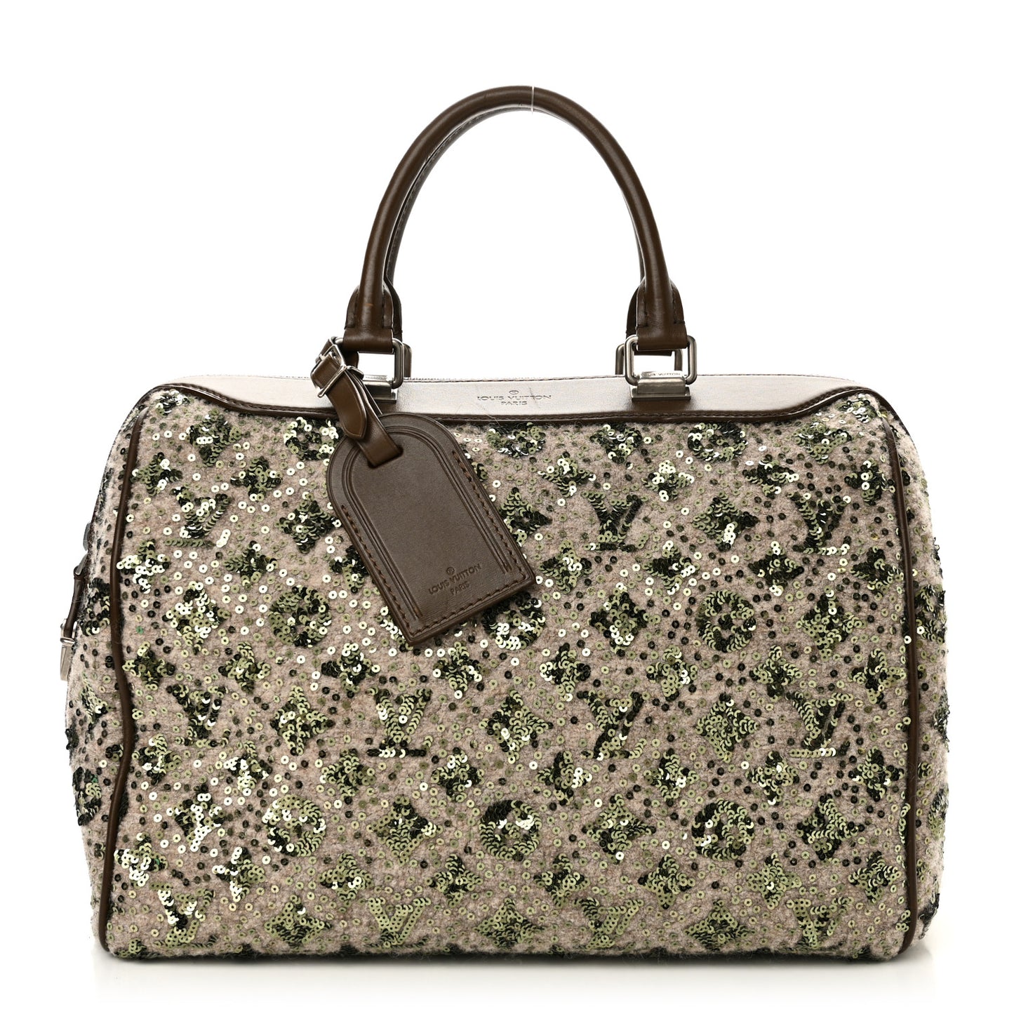 Sequin Monogram Sunshine Express Speedy Kaki