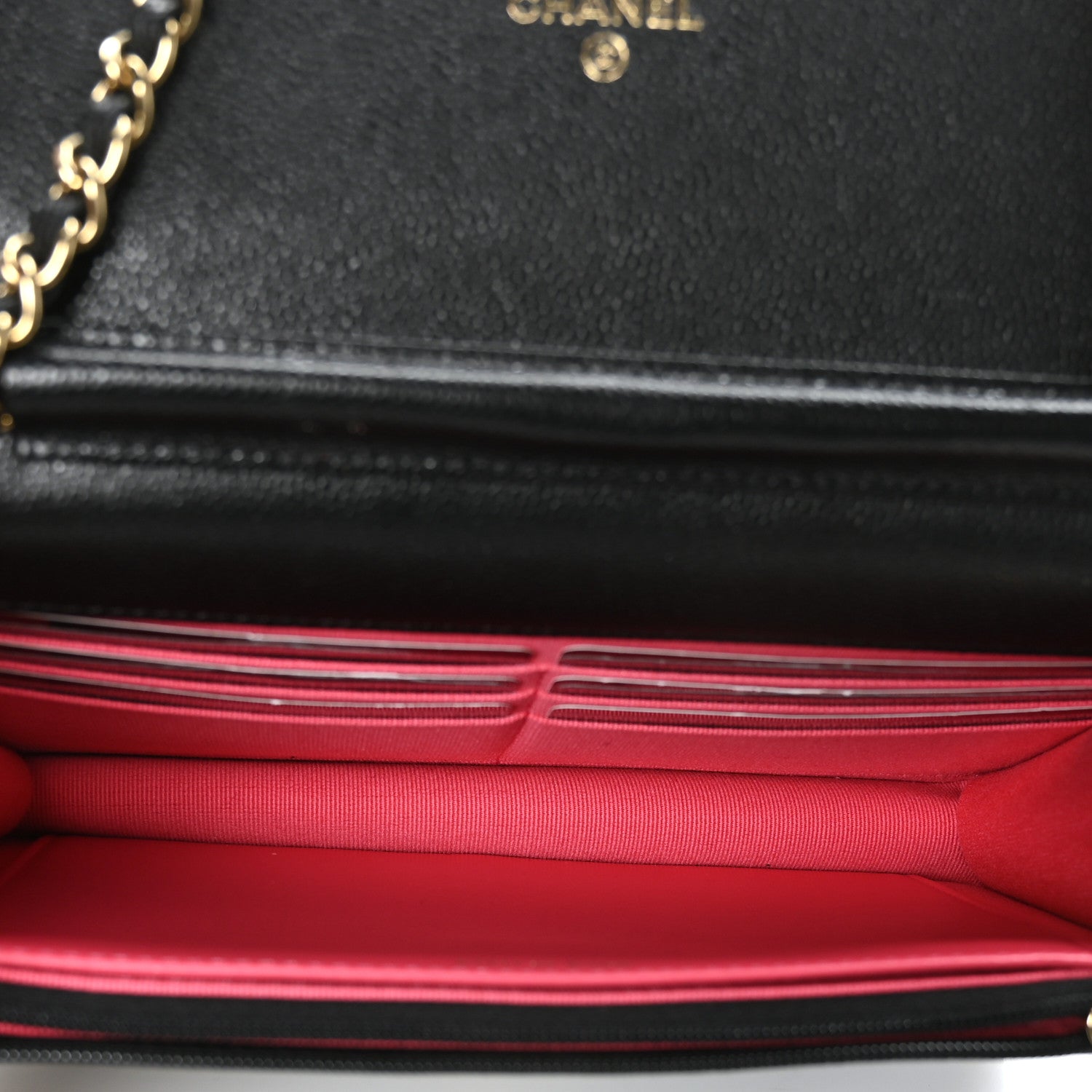 Chanel Caviar Quilted Perforated Metal CC Wallet On Chain WOC Black 4 of 9