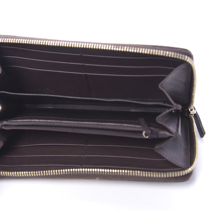 Gucci Guccissima Margaux Calfskin Metal Bar Zip Around Wallet Chocolate 5 of 9