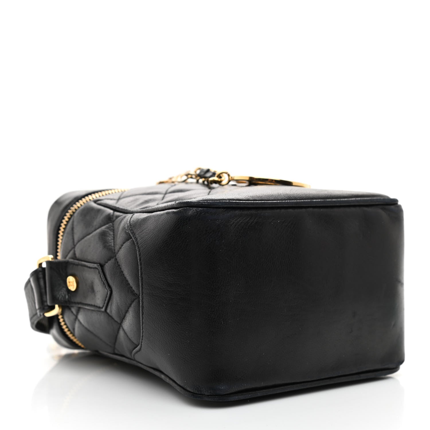 Chanel Lambskin Quilted Vanity Train Case Shoulder Bag Black 3 of 13