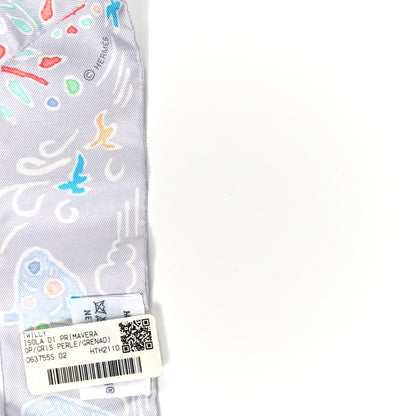 Hermes Silk Isola Di Primavera Twilly Gris Perle Grenadine 3 of 3