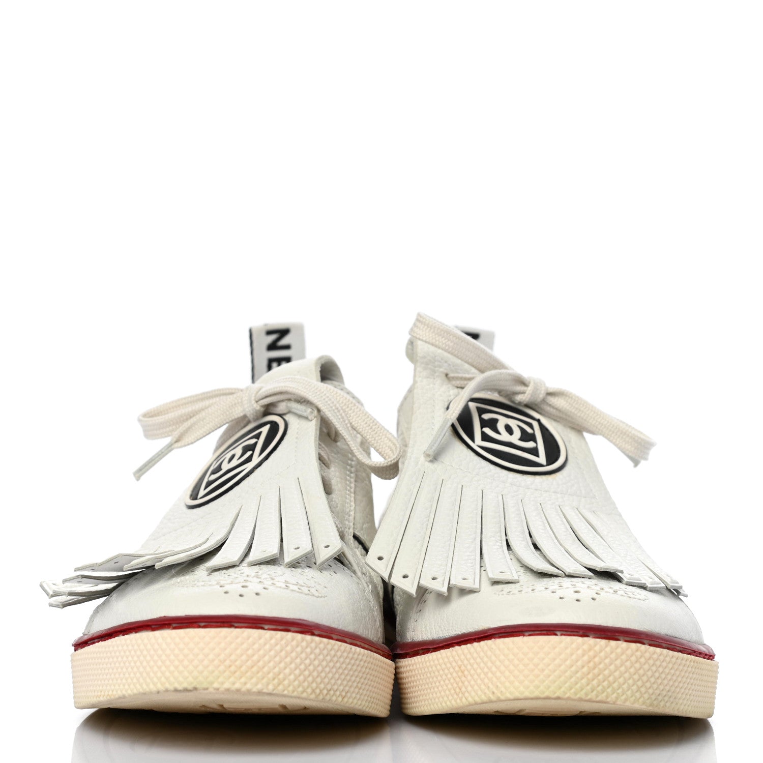 Chanel Calfskin Fringe Golf Tennis 37.5 White 2 of 14