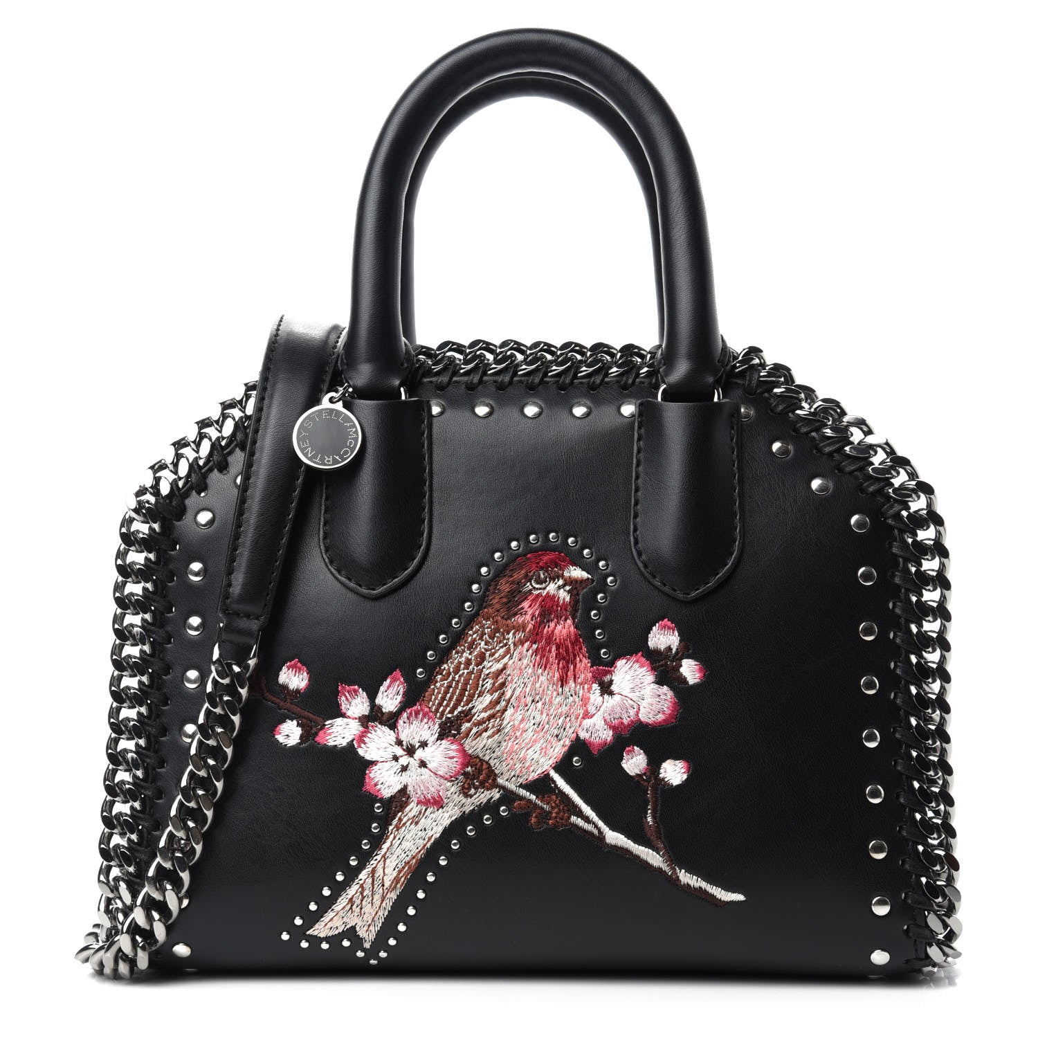 Stella McCartney Eco Alter Nappa Mini Falabella Box Bird Top Handle Bag Black 1 of 10