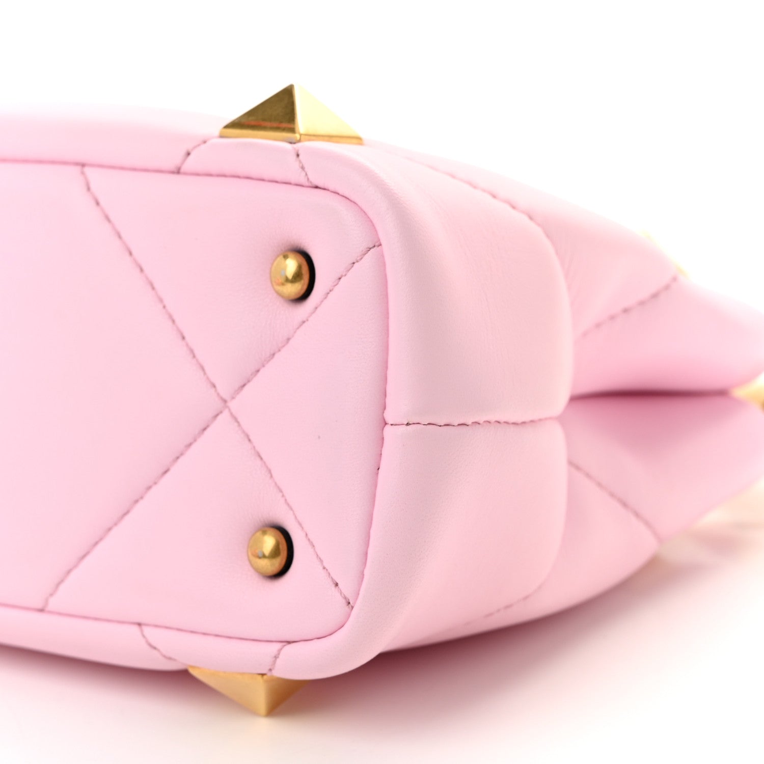 Valentino Garavani Nappa Mini Roman Stud The Handle Bag Pink Borealis 9 of 9