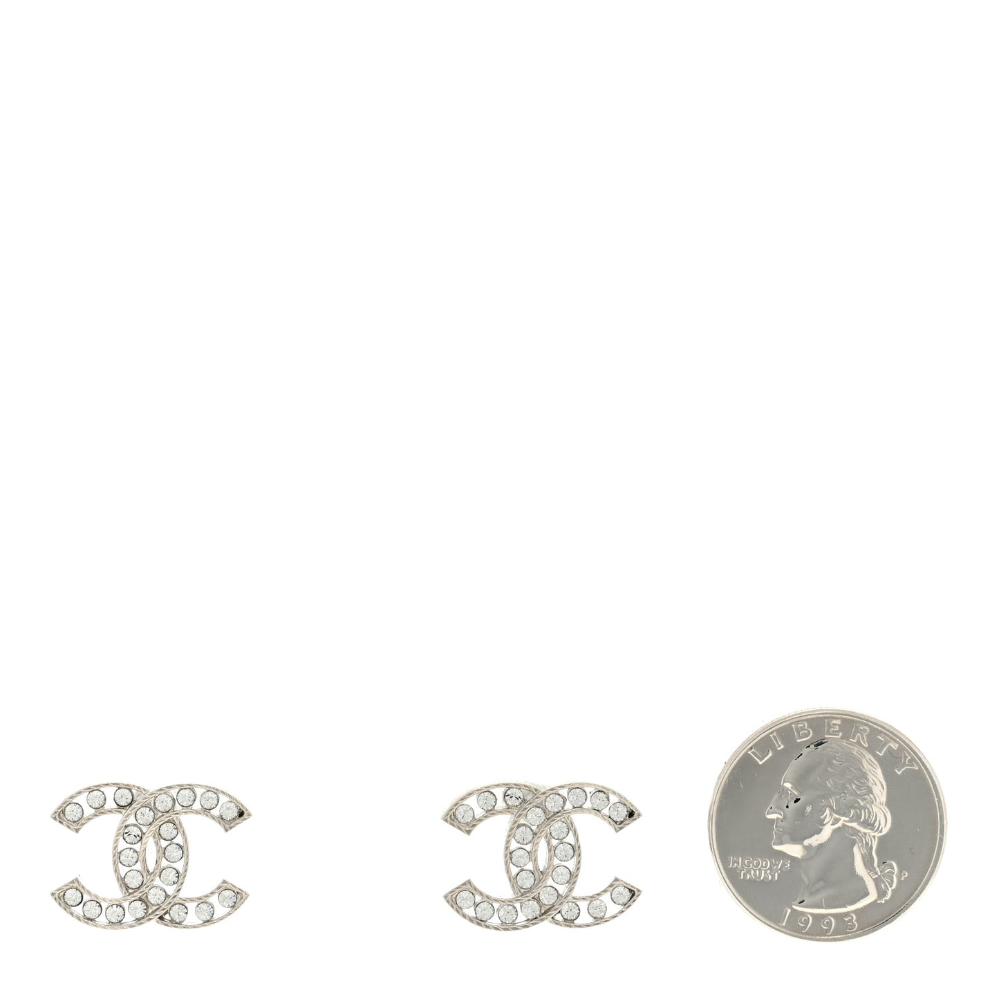 Crystal CC Earrings Silver