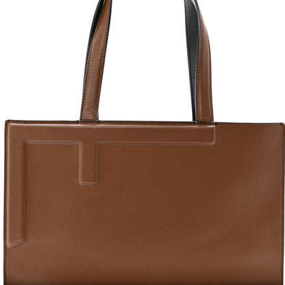 Fendi Vitello Bellagio Medium Fendi Flip Cognac Black 5 of 10