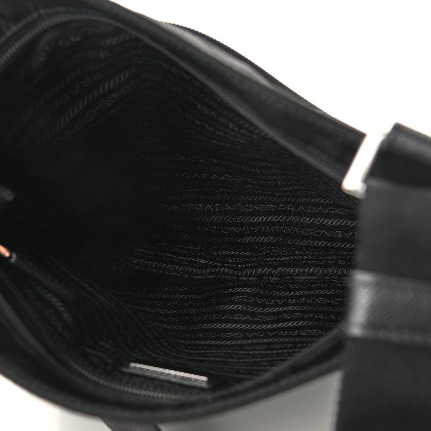 Nylon Vela Flat Messenger Bag Black