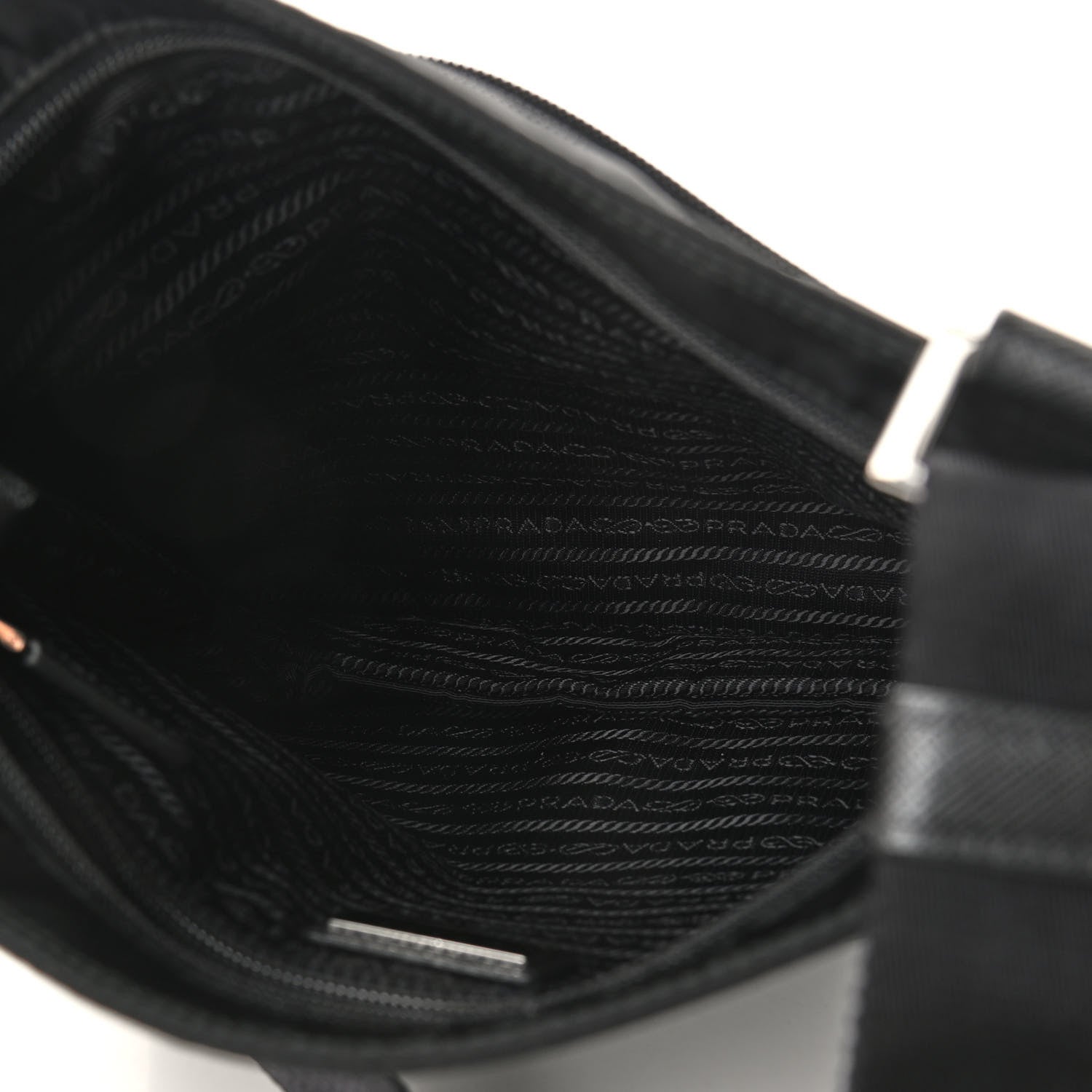 Prada Nylon Vela Flat Messenger Bag Black 5 of 9