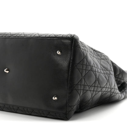 Christian Dior Lambskin Cannage Large Soft Lady Dior Shopping Tote Black 10 of 10