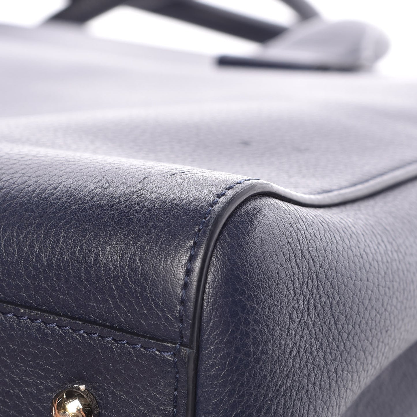 Grained Calfskin Medium Neo Executive Shopper Tote Dark Blue