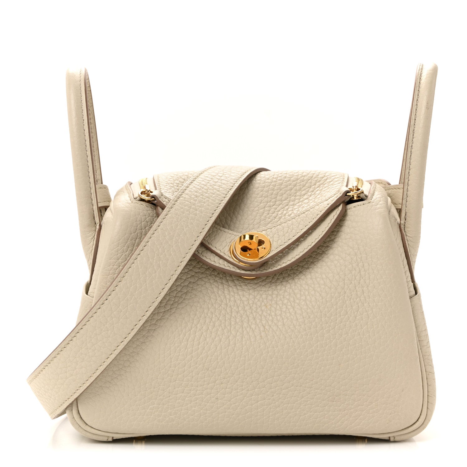 Hermes Taurillon Clemence Mini Lindy 20 Beton 1 of 13